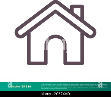 Haus oder Haus, Gebäude, Immobilien Symbol Vektor Logo Vorlage Illustration Design. Editierbarer Vektor EPS 10. Stock Vektor