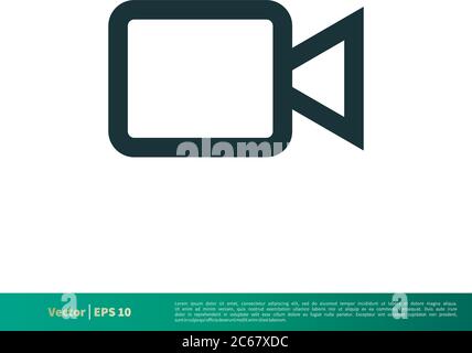 Film, Cinema Icon Vektor Logo Vorlage Illustration Design. Editierbarer Vektor EPS 10. Stock Vektor