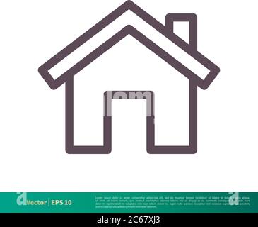 Haus oder Haus, Gebäude, Immobilien Symbol Vektor Logo Vorlage Illustration Design. Editierbarer Vektor EPS 10. Stock Vektor