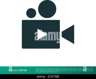Film, Cinema Icon Vektor Logo Vorlage Illustration Design. Editierbarer Vektor EPS 10. Stock Vektor