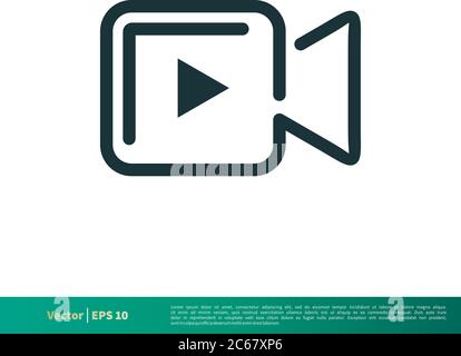 Film, Cinema Icon Vektor Logo Vorlage Illustration Design. Editierbarer Vektor EPS 10. Stock Vektor
