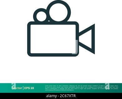 Film, Cinema Icon Vektor Logo Vorlage Illustration Design. Editierbarer Vektor EPS 10. Stock Vektor