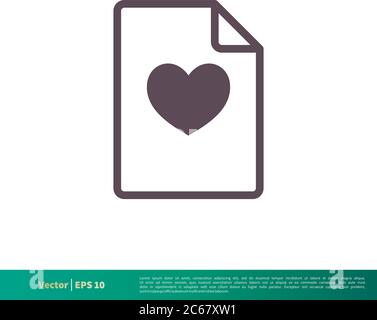 Love Letter Icon Vektor Logo Vorlage Illustration Design. Editierbarer Vektor EPS 10. Stock Vektor