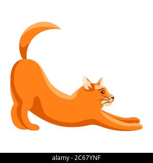 Stilisierte Illustration der streckenden Katze. Stock Vektor