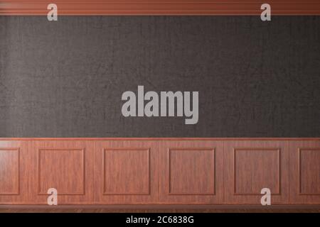 Blank braun Wand mockup in klassischen Stil Interieur des modernen Wohnzimmers. 3d-Illustration Stockfoto