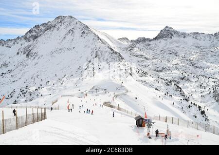 Skigebiet Grandvalira - Les Escaldes, Andorra Stockfoto