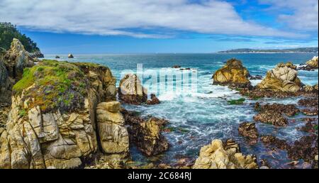 Blick auf Cypress Cove, Point Lobos State Preserve, Carmel, Kalifornien, USA Stockfoto