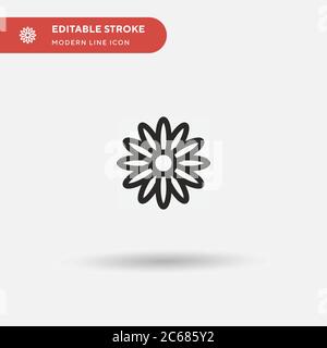 Einfaches Vektorsymbol für Daisy. Illustration Symbol Design Vorlage für Web mobile UI Element. Perfekte Farbe modernes Piktogramm auf bearbeitbaren Strich. Daisy-Symbole für Ihr Geschäftsprojekt Stock Vektor