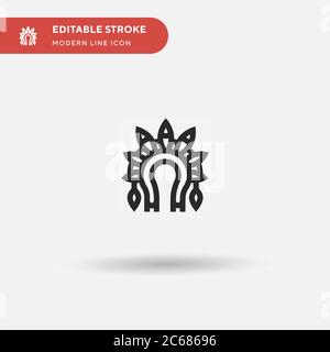 Kopfschmuck einfaches Vektor-Symbol. Illustration Symbol Design Vorlage für Web mobile UI Element. Perfekte Farbe modernes Piktogramm auf bearbeitbaren Strich. Kopfschmuck-Symbole für Ihr Geschäftsprojekt Stock Vektor