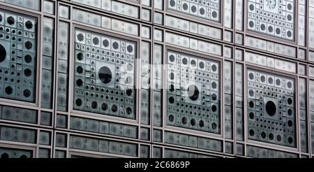 Fassade des Institut du Monde Arabe, Paris, Frankreich Stockfoto