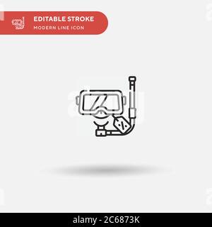 Einfaches Vektorsymbol für Schnorchel. Illustration Symbol Design Vorlage für Web mobile UI Element. Perfekte Farbe modernes Piktogramm auf bearbeitbaren Strich. Schnorchel-Symbole für Ihr Geschäftsprojekt Stock Vektor