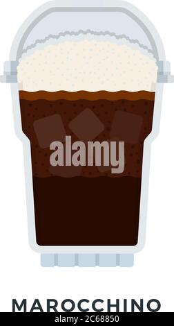 Marocchino Eis Kaffee Vektor flach isoliert Stock Vektor
