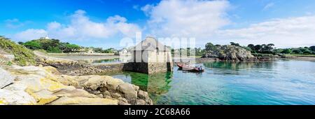 Landschaftlich schöne Aussicht auf Isle of Brehat, Cotes dArmor, Bretagne, Frankreich, Europa Stockfoto