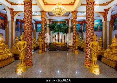 Der wichtigste der 29 buddhistischen Tempel von Phuket ist Wat Chalong oder formal Wat Chaiyathararam, im Chalong Subdistrip, Mueang Phuk Stockfoto