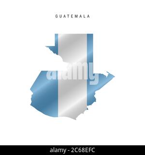 Detaillierte Flagge Karte von Guatemala. Vektorkarte mit maskierter Flagge. Stock Vektor