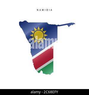 Detaillierte Flagge Karte von Namibia. Vektorkarte mit maskierter Flagge. Stock Vektor