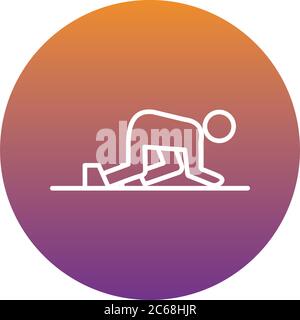 Läufer Avatar Figur Block Stil Symbol Vektor Illustration Design Stock Vektor