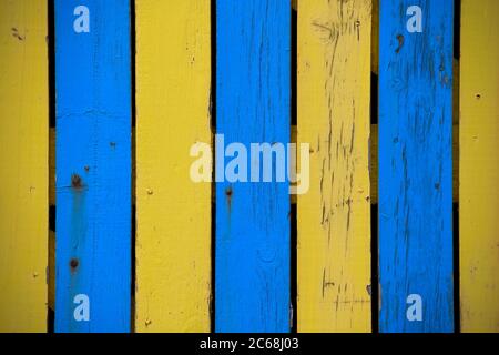 Farbenfrohe Wand aus der Nähe der Strandhütte im Nordwesten tasmaniens australien Stockfoto