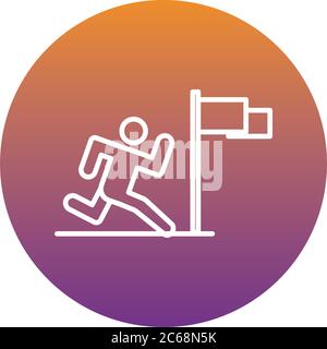 Läufer Avatar Figur mit Flagge Block Stil Symbol Vektor Illustration Design Stock Vektor