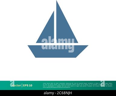 Yacht, Schiff, Boot, Nautische Symbol Vektor Logo Vorlage Illustration Design. Editierbarer Vektor EPS 10. Stock Vektor