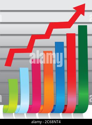 Vektordarstellung von 3D bunten Stock Chart Stock Vektor
