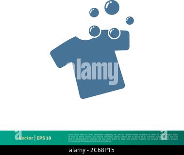 Waschen Wäsche Symbol Vektor Logo Vorlage Illustration Design. Editierbarer Vektor EPS 10. Stock Vektor