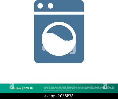 Waschmaschine Wäsche Symbol Vektor Logo Vorlage Illustration Design. Editierbarer Vektor EPS 10. Stock Vektor