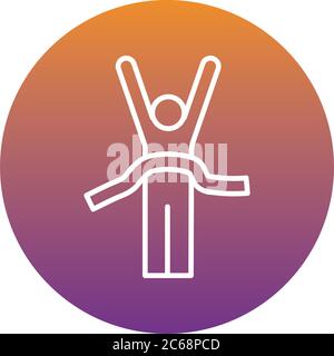 Läufer mit Finish Band Avatar Figur Block Stil Symbol Vektor Illustration Design Stock Vektor