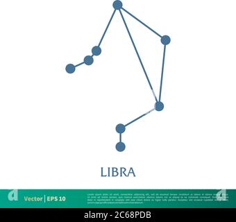 Libra - Sternbild Symbol Vektor Logo Vorlage Illustration Design. Editierbarer Vektor EPS 10. Stock Vektor