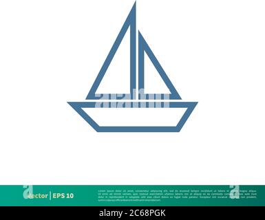 Yacht, Schiff, Boot, Nautische Symbol Vektor Logo Vorlage Illustration Design. Editierbarer Vektor EPS 10. Stock Vektor