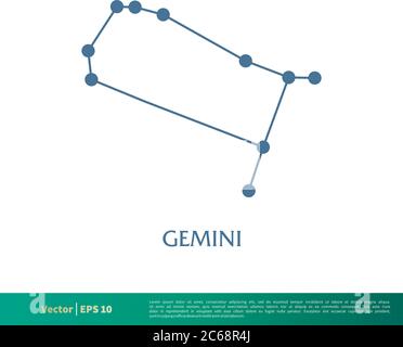 Gemini - Sternbild Symbol Vektor Logo Vorlage Illustration Design. Editierbarer Vektor EPS 10. Stock Vektor