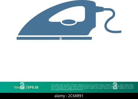 Bügeln, Wäsche Symbol Vektor Logo Vorlage Illustration Design. Editierbarer Vektor EPS 10. Stock Vektor