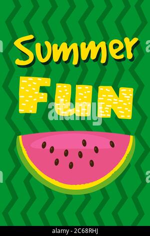 Hallo Sommer Wassermelone Karte Design. vektor-Illustration, isoliert Stock Vektor