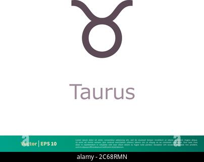 Taurus - Sternzeichen Symbol Vektor Logo Vorlage Illustration Design. Editierbarer Vektor EPS 10. Stock Vektor