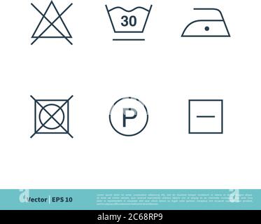 Wäscherei Symbol Set Vektor Logo Vorlage Illustration Design. Editierbarer Vektor EPS 10. Stock Vektor