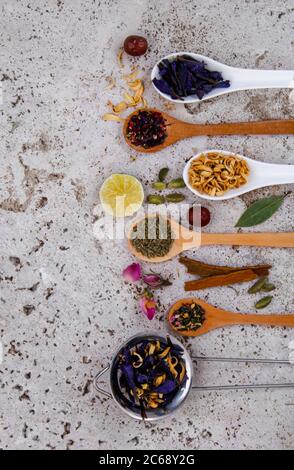 Jujube, Damastrose, Honig und Zitrone. Stockfoto