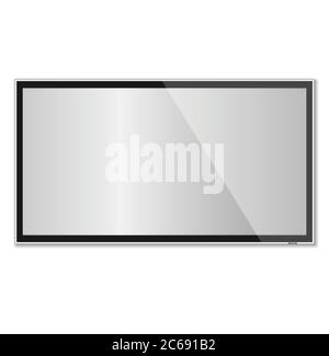 Smart TV Mock-up, Vector TV Bildschirm, LED-TV an der Wand hängen Stock Vektor