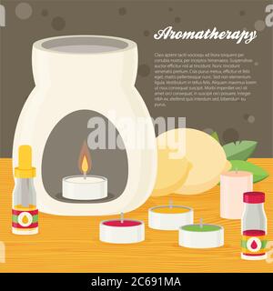 Vektor Aromatherapie, flaches Design Stock Vektor