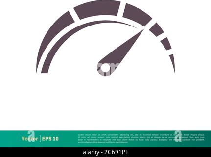 Tachometer Symbol Vektor Logo Vorlage Illustration Design. Editierbarer Vektor EPS 10. Stock Vektor