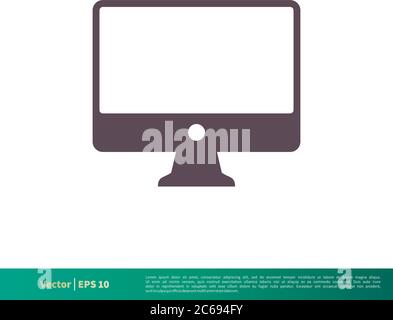Monitor Display Symbol Vektor Logo Vorlage Illustration Design. Editierbarer Vektor EPS 10. Stock Vektor
