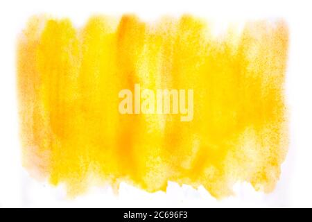 Abstrakt gelb orange Aquarell Hintergrund auf weiß. Speicherplatz kopieren. Stockfoto