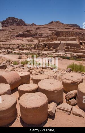 Asien, Naher Osten, Jordanien, Petra, großer Tempel Stockfoto