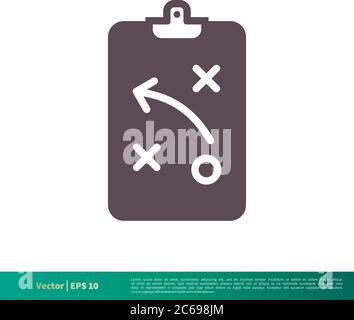 Planungsstrategie Zwischenablage Symbol Vektor Logo Vorlage Illustration Design. Editierbarer Vektor EPS 10. Stock Vektor
