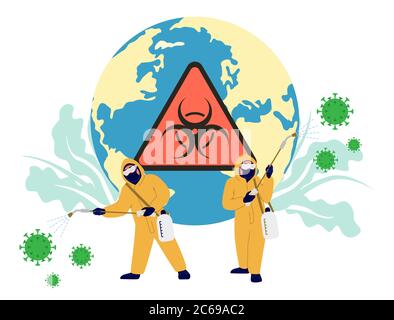 Globale Coronavirus-Pandemie-Prävention, Vektor-flache Illustration Stock Vektor