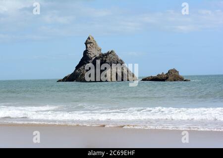 Church Rock Broad Haven South Felsformation Broad Haven South Pembrokeshire Coast National Park Wales Großbritannien Stockfoto