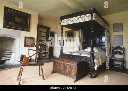 Die Kammer der grauen Frau. East Riddlesden Hall, West Yorkshire, England, Großbritannien Stockfoto