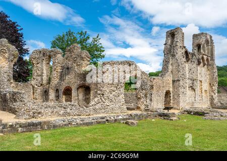 Wolvesey Castle Ruins, der alte Bischofspalast aus dem 12. Jahrhundert in Winchester, Hampshire, Großbritannien Stockfoto