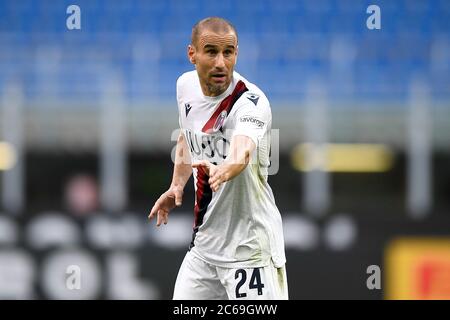 Mailand, Italien - 05. Juli 2020: Rodrigo Palacio von Bologna FC Gesten während der Serie A Fußballspiel zwischen FC Internazionale und Bologna FC. FC Bologna gewann 2-1 gegen den FC Internazionale. Quelle: Nicolò Campo/Alamy Live News Stockfoto