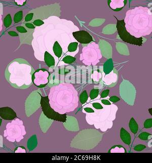 Zusammensetzung von rosa Rosen nahtlose Muster Element Stock Vektor