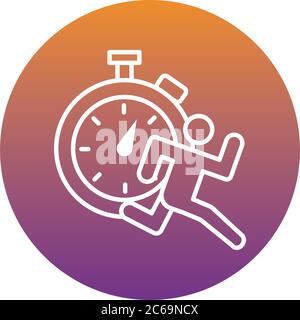 Läufer Avatar Figur mit Chronometer Block Stil Symbol Vektor Illustration Design Stock Vektor